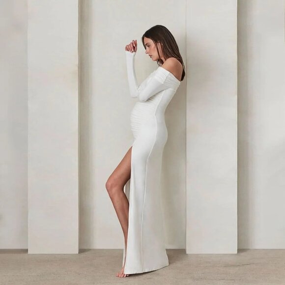 Bumpsuit The Off The Shoulder Evening Dress in Ivory - Picture 1 of 5